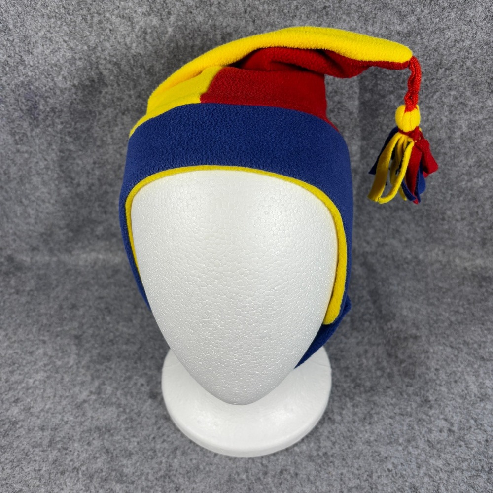 Nice Caps Toddler Fleece Earflap Jester Hat Size Toddler Blue Red Yellow Tassel